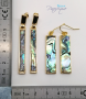 Abalone mother-of-pearl hook earrings with sticks