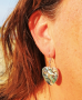 Abalone mother-of-pearl heart earrings
