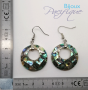Pierced round abalone mother-of-pearl earrings