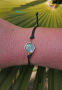 Rope bracelet with abalone mother-of-pearl in hexagon shape