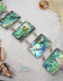 Abalone mother-of-pearl bracelet with five rectangles