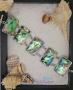 Abalone mother-of-pearl bracelet with five rectangles
