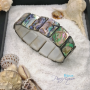 Stretch square pieces abalone mother-of-pearl bracelet