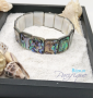 Stretch square pieces abalone mother-of-pearl bracelet