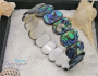 Extendable oval pieces abalone mother-of-pearl bracelet