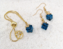 Aquamarina crystal cube earrings