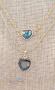 Necklace with golden heart in abalone mother-of-pearl
