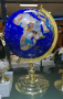 Gemstone globe tabletop 33 cm blue single leg gold finish