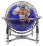 Gemstone globe tabletop 33 cm navy blue 4-legs stand chrome finish