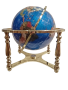 Gemstone globe tabletop 33 cm navy blue 4-legs stand gold finish