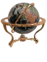 Gemstone globe tabletop 33 cm black onyx 3-leg stand gold finish
