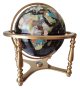 Gemstone globe tabletop 33 cm black onyx 4-legs stand gold finish