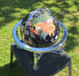 Gemstone globe tabletop 33 cm black 4-legs stand chrome finish