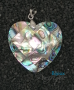 Heart-shaped abalone mother-of-pearl pendant