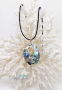 Abalone mother-of-pearl pierced teardrop pendant