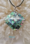 Diamond-shaped abalone mother-of-pearl pendant