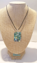 Rectangle-shaped abalone mother-of-pearl pendant