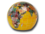 Gemstone globe bookends yellow ocean 15 cm diameter