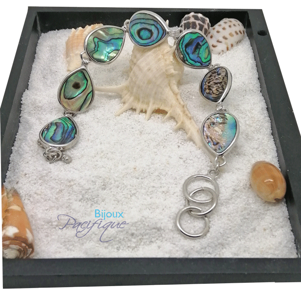 Abalone mother-of-pearl bracelet with seven tears