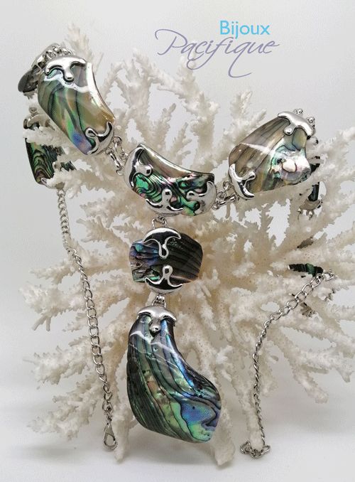 Nine-piece abalone mother-of-pearl necklace