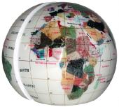 Gemstone globe bookends  white ocean 15 cm diameter