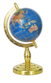 Gemstone globe tabletop 11cm blue single leg gold finish