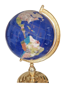 Globe terrestre de bureau 33 cm Bleu pied doré