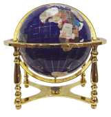 Globe terrestre de bureau 33 cm Bleu 4 pieds doré