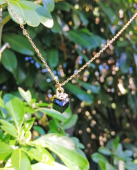 Pendant with black crystal cube
