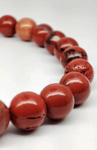 Bracelet en pierres jaspe rouge