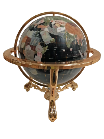 Globe terrestre de bureau 33 cm Noir 3 pieds doré