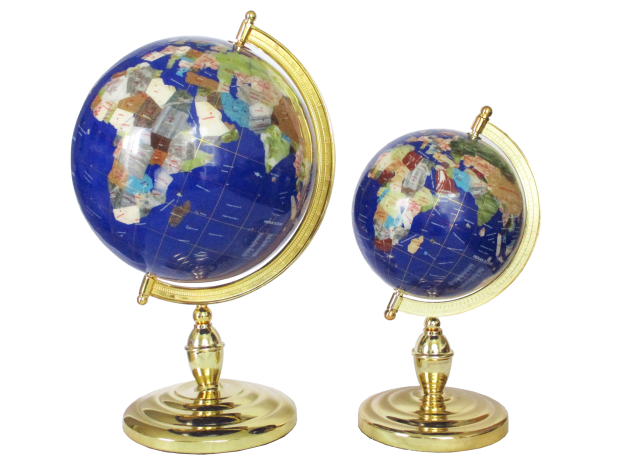 Globe Terrestre Décoratif de 21 cm Antique Globe Géographique avec Support  Triangulaire Globe Intéractif pour Salle de Classe Bureau Blanc+Doré -  Costway