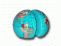 Serre livres globe terrestre Turquoise 15 cm