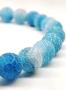 Bracelet en pierres agate patinée bleue