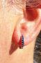 Boucles d'oreilles rondes avec pierres bleu saphir en zircon cubique