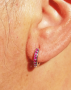 Boucles d'oreilles rondes avec pierres quartz rose en zircon cubique