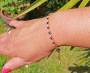 Bracelet bleu saphir et brillants en zircon pierres rondes or rose