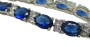 Bracelet en pierres bleu saphir et brillants ovales en zircon