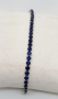 Bracelet en pierres bleu saphir rondes en zircon