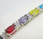 Bracelet en pierres multi couleur et brillants ovales en zircon
