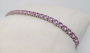 Bracelet en pierres quartz rose rondes en plaqué argent