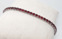 Bracelet en pierres rouge rubis rondes en zircon