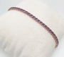 Bracelet en pierres violet améthyste rondes en doré or rose