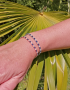 Bracelet bleu saphir et brillant en zircon pierres rondes argent