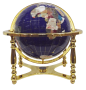Globe terrestre de bureau 33 cm Bleu 4 pieds doré