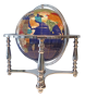 Globe terrestre de bureau 33 cm Bleu lapis 4 pieds chromés