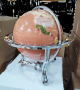 Globe terrestre de bureau 33 cm Sable 3 pieds chrômé