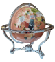 Globe terrestre de bureau 33 cm Sable 3 pieds chrômé